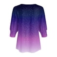 thumbnail image 5 of Godom Womens Tops 3/4 Sleeve with Buttons Dressy Casual Blouses Summer Outfits Beach Vacation Plus Size Spring Clothes, 5 of 6
