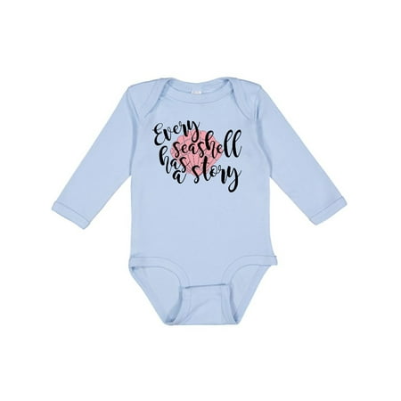 

Inktastic Every Seashell Has a Story Gift Baby Boy or Baby Girl Long Sleeve Bodysuit