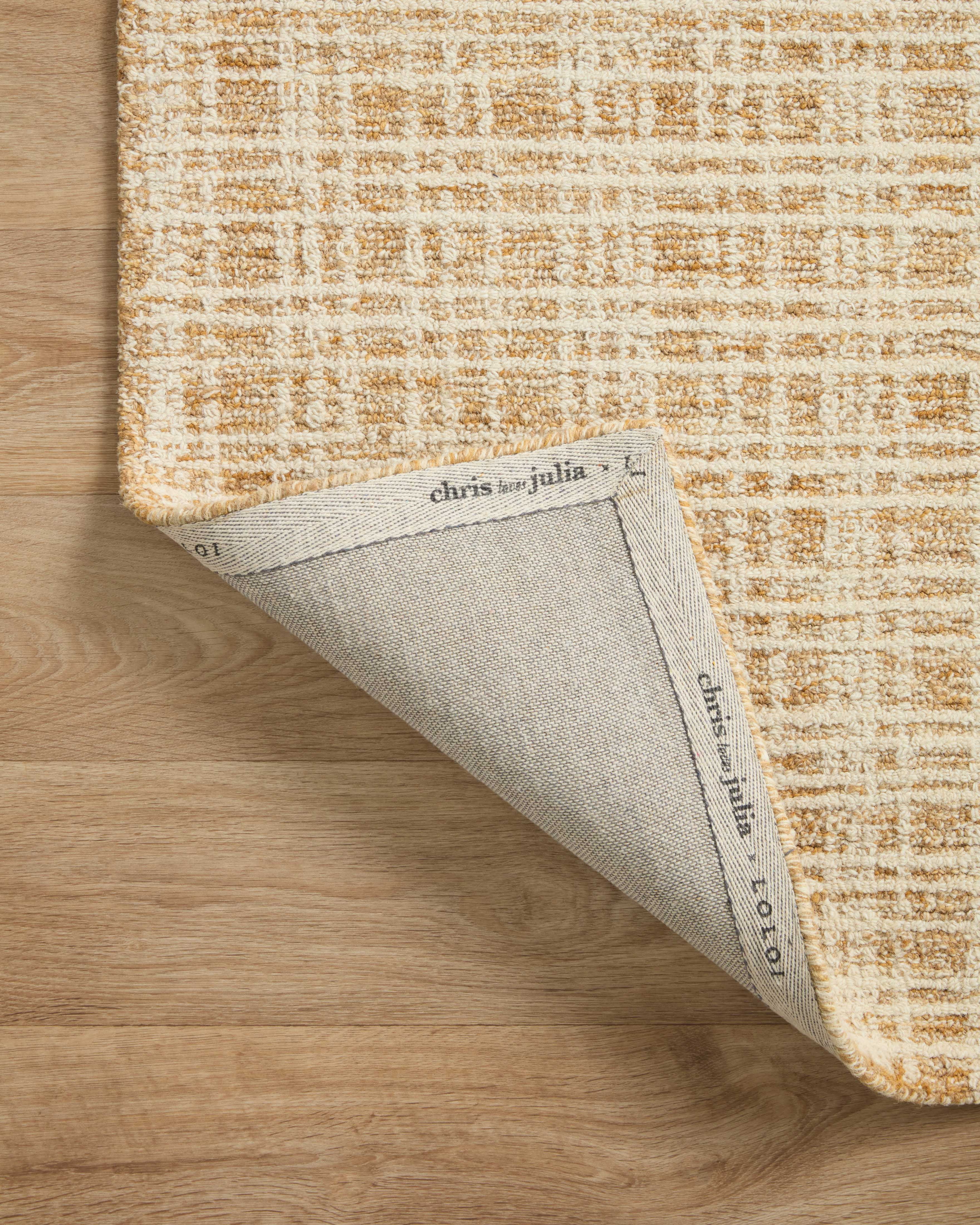 Chris Loves Julia x Loloi Polly Plaid Straw/Ivory 2'-6" x 9'-9" Area Rug