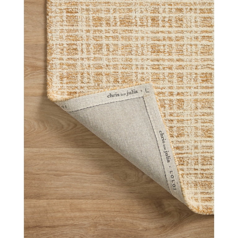 Chris Loves Julia x Loloi Polly Plaid Straw/Ivory 7'-9