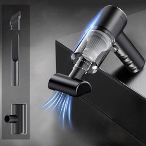 Car Vacuum,Portable Car Vacuum Plus propre, 120W Suction puissante Petite Car Vacuum Plus propre, Mini Poussières Buster avec Usb Portable Vacuum Plus propre, noir