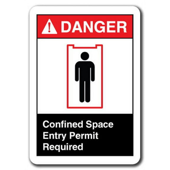 Danger Sign - Confined Space Entry Permit Required 7"x10" Plastic Safety Sign ansi osha