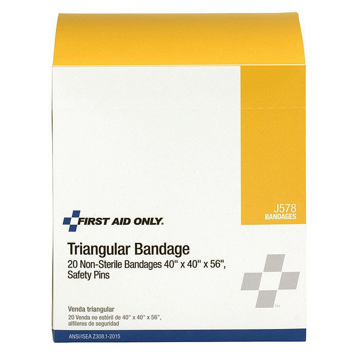 First Aid Only Triangular Sling/Bandage, 36 in. W, 20/Box J578