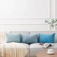thumbnail image 3 of Phantoscope Designer's Choice Decorative Throw Pillow Bundle Set, Light Blue Gradient Silky Velvet Series Covers with inserts, 12" x 20", 3 Pack, 3 of 6