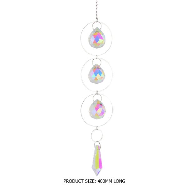 Wind Chime Crystal Light Catcher Ball Ornaments Round Frame Pendant (3) Hugtrwg Libre de BPA