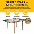 thumbnail image 4 of Vintage Blue Floral Table Cloths for 6 Foot Rectangle Tables, Butterflies Watercolor Flower Tan Patio Waterproof Elastic Fitted Tablecloths, Washable Rectangular Table Cover for Camping, 4 of 8
