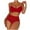 Red, variant on Mgmyaa Women's Bikini Sets Two Piece Swimsuit High Waisted V Neck Backless Strap Bathing Suit Red S