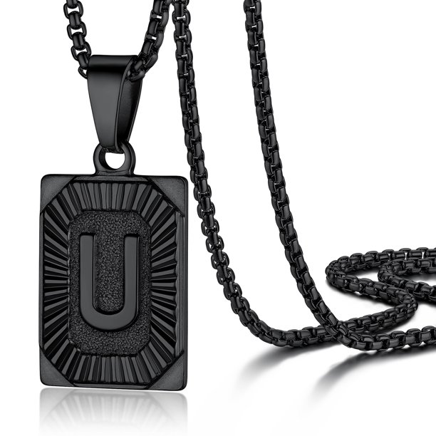 Collar con colgante inicial PROSTEEL Acero inoxidable letra U Personalizado regalo