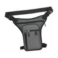 thumbnail image 1 of Motorcycle Drop Leg Bag for Men Women Lightweight Waterproof PU Material Grey, 1 of 8