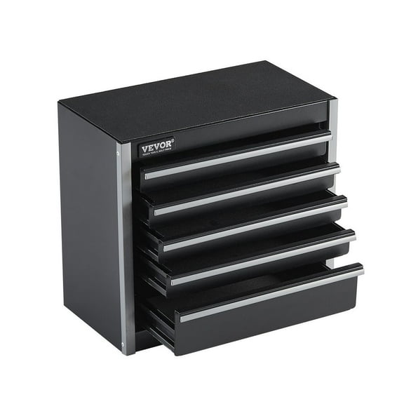 Stanley 8.6 - inch Portable Black Metal Tool Box with 5 Drawers for Efficient Tool Organization