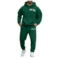 thumbnail image 6 of Drie Hoodie Set Womens Fleece 2 Piece Outfits Sweatsuit Crop Hooded Pullover Sweatshirt Top Jogger Sweatpants Tracksuits Set Dark Green,M, 6 of 6
