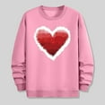 thumbnail image 6 of Feancey Valentine's Day Crewneck Sweatshirts for Men Tie Dye Heart Print Long Sleeve Shirt Loose Fit Casual Fleece Lined Sweatshirt Comfy Pullover Tops Pink M, 6 of 7