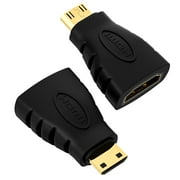 VCELINK 2-Pack HDMI Adapter, Gold Plated 4K Mini HDMI Male to Female for Raspberry Pi, DSLR, Camcorder