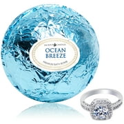 Jackpot Candles Bath Bomb with Size 7 Ring Inside Ocean Breeze Extra Large 10 oz. Made in USA