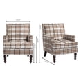 thumbnail image 4 of Leumius Modern Accent Chair with Wood Legs,Vintage Upholstered Armchair Single Sofa Chair Reading Accent Chair for Living Room Bedroom Office,Coffee, 4 of 4
