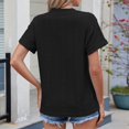 thumbnail image 4 of Uaswgudfs Women's Dressy Casual V-Neck Blouse Tee - Loose Fit Short Sleeve with Curved Hem Solid Color Stretch Top, 4 of 8