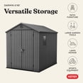 thumbnail image 6 of Keter Darwin 6 by 8 Foot Outdoor Garden Tool Storage Shed, Graphite Gray, 6 of 19