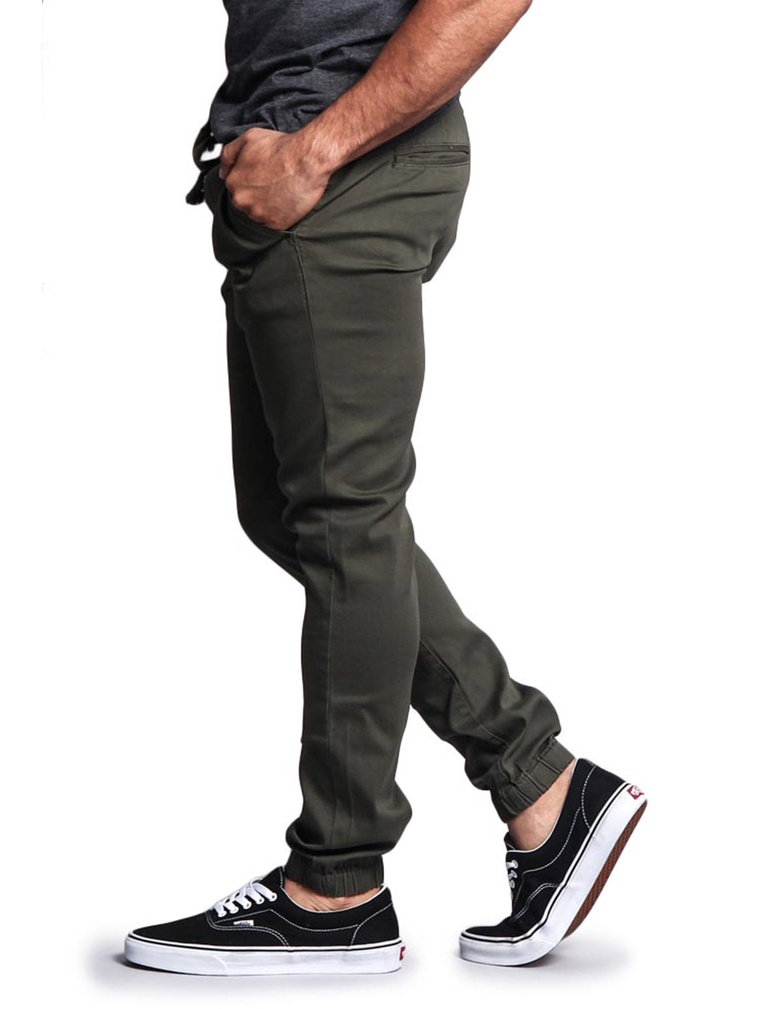 Victorious Men's Slant-Pocket Skinny Jogger Twill Pants