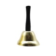 thumbnail image 1 of Bewildely Navidad mano campanas fiesta celebración Prop DIY manualidades fiesta Favor escuela mano-campana arte líneas servicio anillo para cocina hogar Cocina y Comedor Oro 75mm Bewildely HA061041-01, 1 of 6