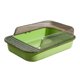 thumbnail image 3 of Caja de arena para gatos de interior, bandeja de arena para mascotas con parte superior abierta, arenero para gatos resistente y alto claro y verde, 3 of 9