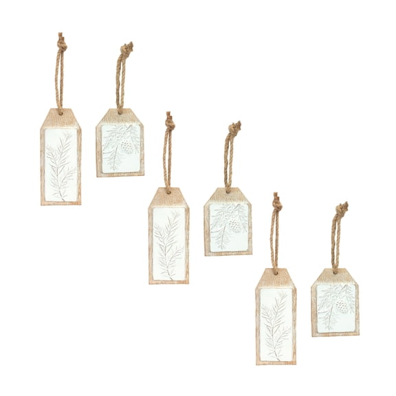 Melrose Pine Branch Tag Christmas Ornaments - 6.75" - Set of 6
