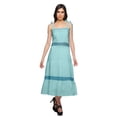thumbnail image 4 of Moomaya Cotton Women Sleeveless Long Adjustable Shoulder Strap Dress With Lace, 4 of 6