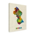 thumbnail image 3 of Trademark Fine Art ''Guyana Watercolor Map'' by Michael Tompsett 24" x 32" Canvas Art, 3 of 5