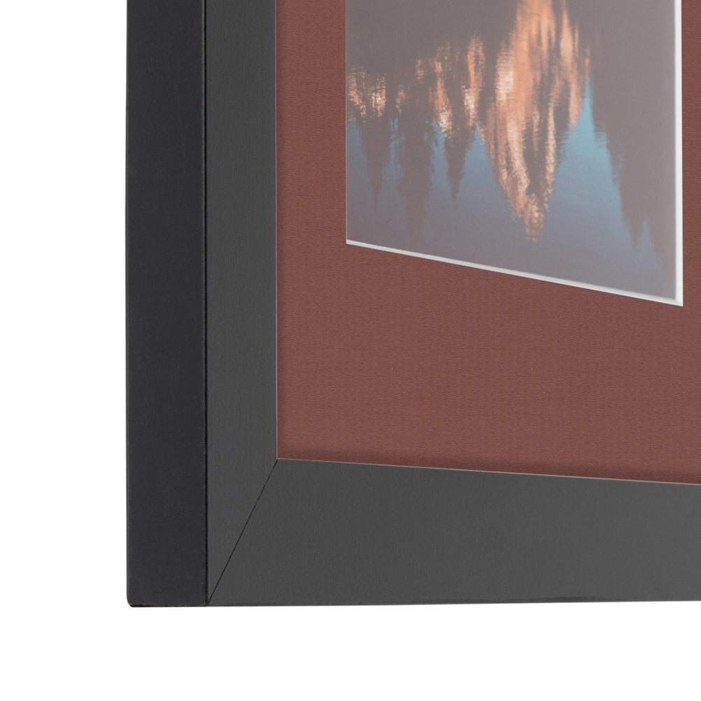 ArtToFrames 16x22" Matted Picture Frame with 12x18" Single Mat Photo Opening Framed in 1.25" Satin Black and 2" Brique Mat (FWM-3926-16x22)