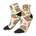 thumbnail image 2 of Bingfone Frog Hold Strawberry Design Patterned Men'S Women'S Casual Cotton Socks, 2 of 9