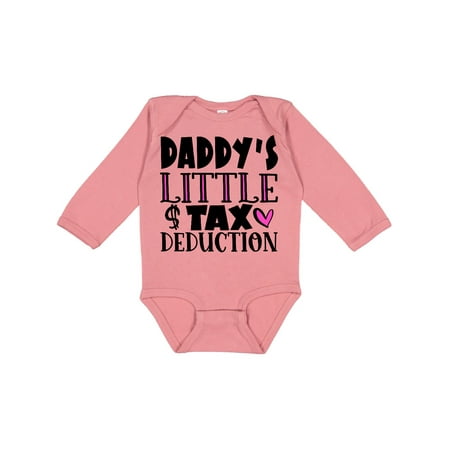 

Inktastic Daddy s Little Tax Deduction Pink Hearts Gift Baby Boy or Baby Girl Long Sleeve Bodysuit