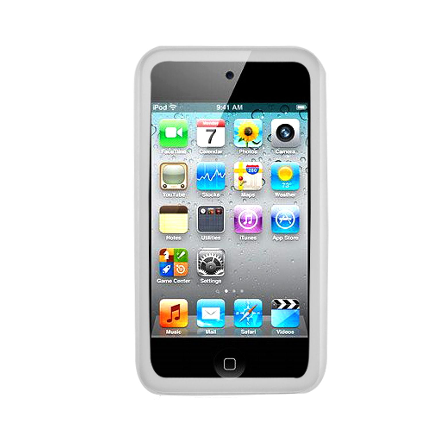 for iPod Touch 4th Gen GREEN CASSETTE TAPE Soft Rubber Silicone Skin Case Cover