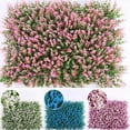 thumbnail image 4 of Luckyn Artificial Grass Mats Lawn Carpet,Artificial Silk Flowers Wall Mat,Flower Wall Hedge Fence Foliage Panel Home Wedding Decor,Pink, 4 of 6
