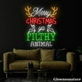 thumbnail image 3 of Glowneon Merry Christmas Ya Filthy Animal Neon Sign, Couple Reindeer Led Sign, Christmas Quotes Led, 3 of 5