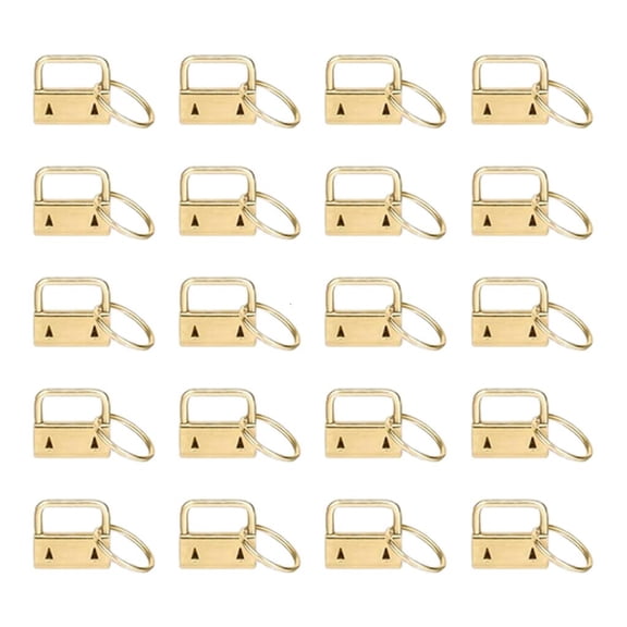 Necvior 20Pcs Key Fob Hardware Keychain Bracelet Hardware, Metal Tail Clip Wristlet Split Rings Webbing for Belts Ribbon Webbing