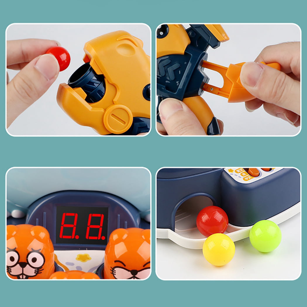 yeesport Kids Target Toy Interactive Educational Colorful Electric 2 in 1 Hammering Pounding Toy Foam Ball Launcher 