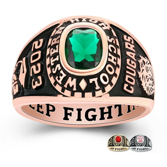 Mementos PJM Custom Class Rings Sterling Silver for Women High School College-Rose Gold-Ultimate