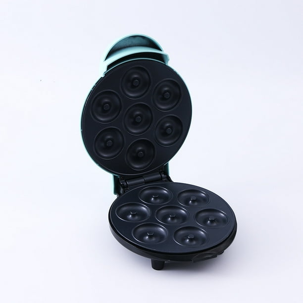 Mini máquina para hacer donas para desayunos, refrigerios, postres y más aptos para niños con superficie antiadherente, hace 7 donas