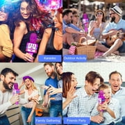 Bonaok Bluetooth Wireless Karaoke Microphone, Portable Handheld Karaoke Machine with LED Lights, Bluetooth Microphone Speaker Singing Gift for Kids Adults(Purple)
