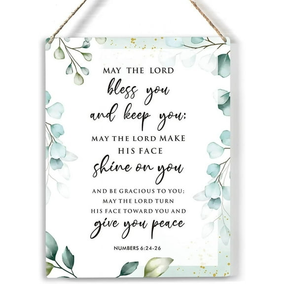 Wood Sign 8x10 Inch Bible Verse May The Lord Bless You Wood Sign Numbers 624 26 Scripture Wooden Signs Rustic Hanging Plaque Wall Art Christian Sign Wall Decor For Home Office Gift For Women Men