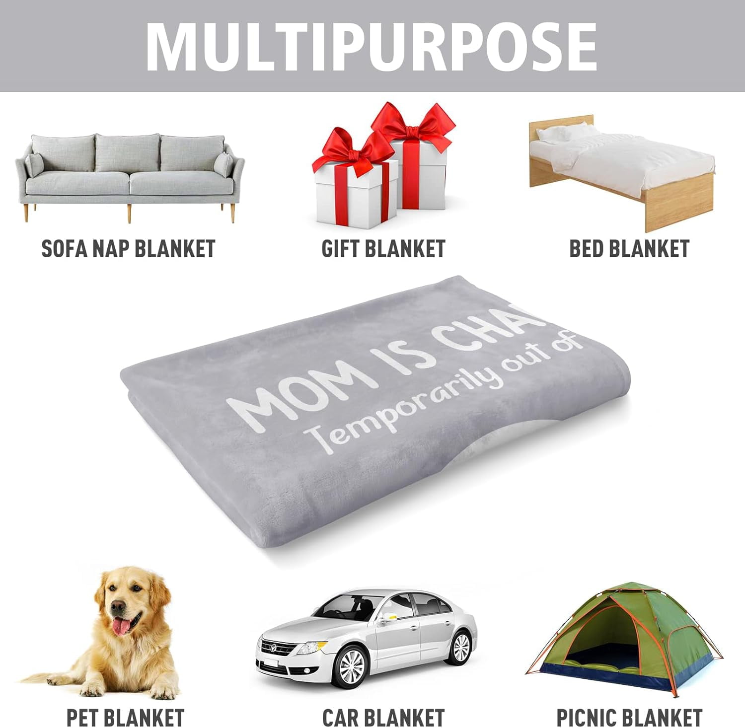 Gifts for Mom, Mom Birthday Gifts- Funny Soft Blanket for Mom- Valentines Day/Birthday Gifts for Mom, New Mom Gifts for Women, Mom Gifts, Mom Blanket Throw for Napping Travel