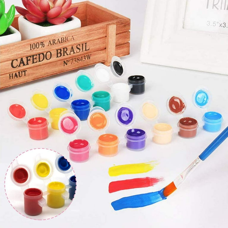 6 X 3ml Empty Mini Plastic Jars / Pots / Boxes, Airtight Storage for  Acrylic Paint for Dot Painting, Mandala Painting, Painting Stones 