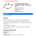 thumbnail image 2 of Front Right ABS Speed Sensor - Compatible with 2003 - 2008 Honda Pilot 2004 2005 2006 2007, 2 of 2
