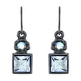 thumbnail image 5 of 1928 Jewelry Round AB Crystal & Sapphire Blue Square Drop Earrings, 5 of 5