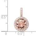 thumbnail image 4 of Sterling Silver Rose-tone / CZ Round Halo Pendant QP5050, 4 of 4