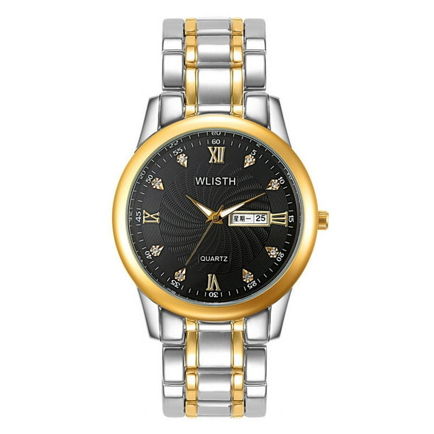 Reloj impermeable para hombre, reloj de cuarzo dorado para negocios, reloj de moda informal coreano para parejas