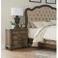 thumbnail image 2 of Traditional 5pc Bedroom Set King Bed Nightstand Chest Dresser Mirror Vintage Brown Wooden Furniture Formal, 2 of 7