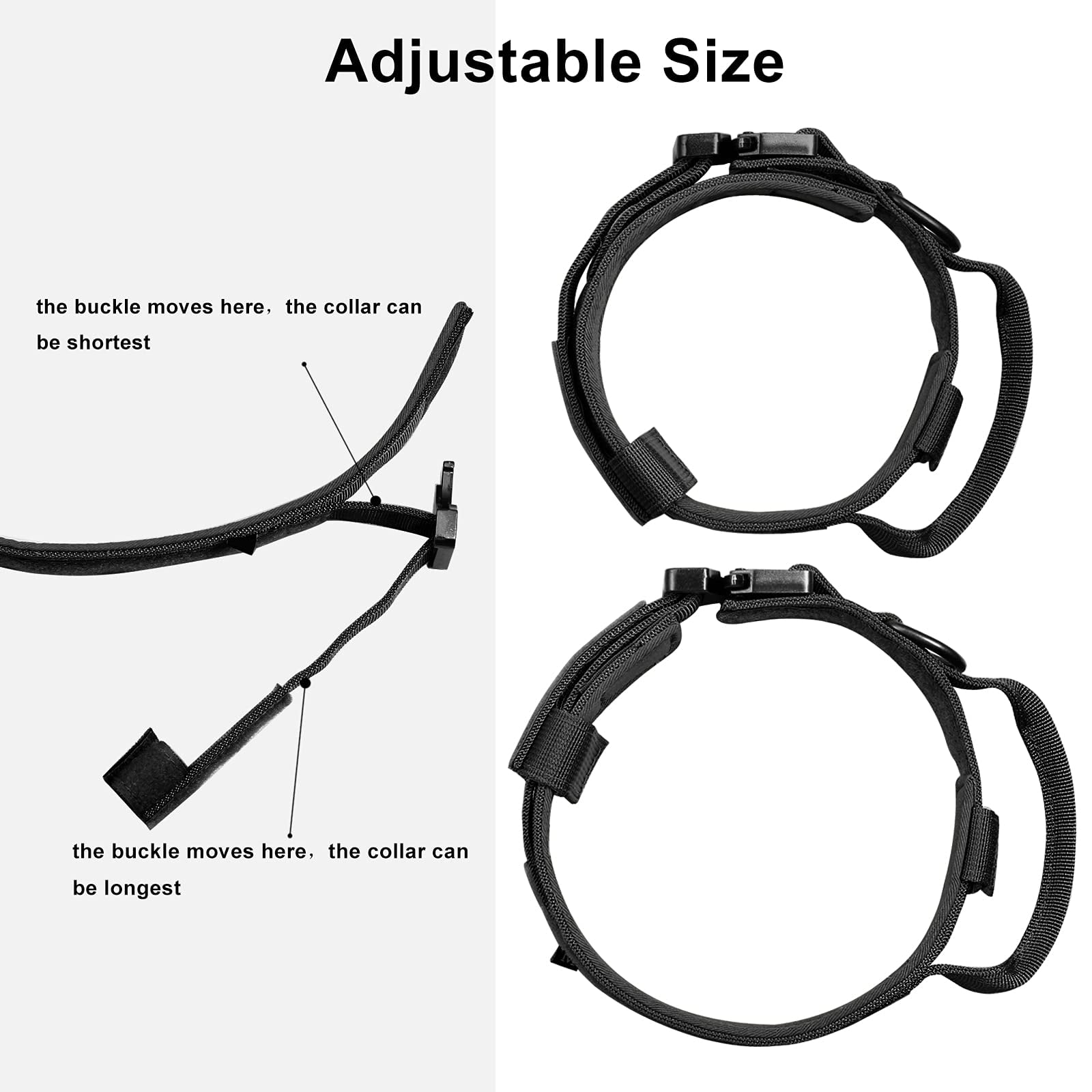 mirlewaiy Tactical Dog Collar Leash Set, Adjustable Military Training Nylon Dog Collar with Controll Handle and Heavy Metal Buckle for Medium and Large Dogs，with Patches and Airtags Case