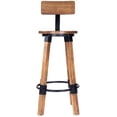 thumbnail image 6 of Home Square 3 Piece Mango Wood and Metal Bar Stool Set in Beige, 6 of 11