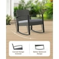 thumbnail image 4 of Patio Furniture Set Lofka 3 Pieces Outdoor Rocking Chairs Set with Glass Coffee Table for Garden, Bistro, Porch, Balcony, Backyard, Gray Cushion, 4 of 9