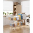 thumbnail image 3 of Sakugi Clothes Drying Rack, 2-Tier Foldable Laundry Drying Rack for Clothing with 32 Rods, Rustproof, Freestanding, for Indoor & Outdoor, 55" x 22.8" x 36.5", Silver and White, 3 of 4
